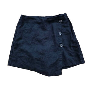 Jimmy Key Linen mini skirt-shorts with buttons black Large A001564